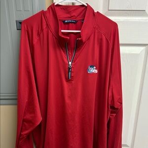 Cutter & Buck Red Ole Miss Quarter-Zip Pullover